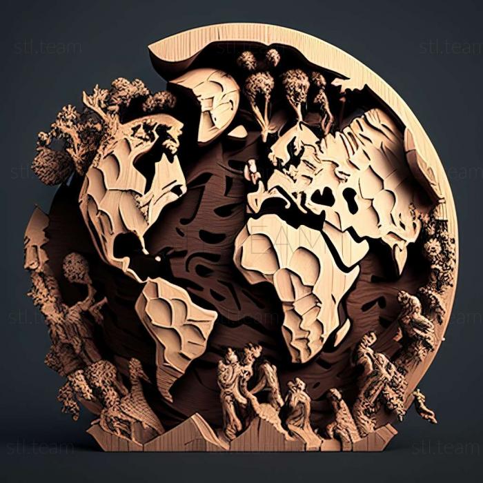 3D модель Глобальные конфликты Мировая игра (STL)